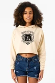 Hocus Pocus University Bej Kadın Crop Kapşonlu thumbnail 1