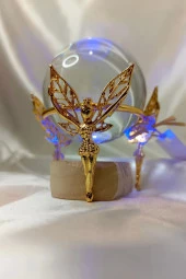kristal Cam Küre Pirinç Peri objeli Gold thumbnail 5
