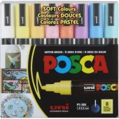 Uni Posca 5m Boyama Markörü Soft Renkler 8li Set thumbnail 1