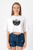 Let The Adventure Begin Beyaz Kadın Crop Tshirt thumbnail 1