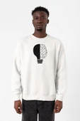 Lightbulb & Brain Beyaz Erkek 2ip Sweatshirt thumbnail 1