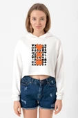 Love Death Robots Orange Ekru Kadın Crop Kapşonlu thumbnail 1