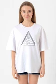 Princess Mononoke Wolves Beyaz Kadın Oversize Tshirt thumbnail 1