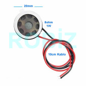 Hoparlör 1W 8ohm 20mm Yuvarlak 10cm Kablolu  Mini 2cm Speaker Ses Müzik Amfi Ürün Müze Otomobil Telefon Sesli thumbnail 1