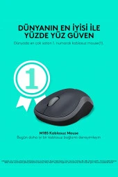 Logitech M185 Nano USB Kablosuz Mouse Gri (910-002235) thumbnail 1