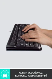 logitech  Mk120 Kablolu Q Tr Siyah Klavye Mouse Seti - Siyah thumbnail 4