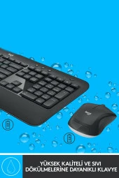 logitech  MK540 ADVANCED Kablosuz Türkçe Klavye Mouse Seti - Siyah thumbnail 1