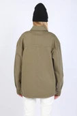 Kadın Oversize Jean Gömlek Haki thumbnail 9