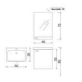 Denko Terra 50 cm Alize MDF Banyo Dolabı Takımı thumbnail 3