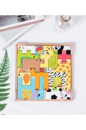 Renkli 15 Hayvanlı Geometrik Puzzle thumbnail 2
