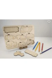 Montessori Araçlar Boyama Puzzle thumbnail 1