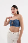 Blue White Kadın Jean Yelek thumbnail 3