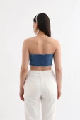 Blue White Kadın Jean Yelek thumbnail 8