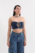 Blue White Kadın Jean Yelek thumbnail 10