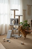 Kedi Tırmalama Platformlu S9 Gri thumbnail 4