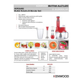Kenwood HDP204RD 1000 W Blender Seti thumbnail 3