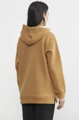 Kapüşonlu İçi Pamuklu Kalın Sweatshirt - Kamel thumbnail 5