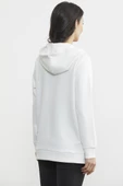 Yarım Fermuarlı Kapüşonlu Sweatshirt - Ekru thumbnail 6