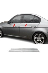 Bmw E90 2005-2012 Krom Paslanmaz Cam Çıtası 4 Parça thumbnail 1