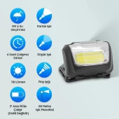 10 Watt  Cob Ledli Mini Kafa Feneri thumbnail 4
