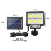 SOLAR PANELLİ HAREKET SENSÖRLÜ ÜÇ MODLU DUVAR LAMBASI thumbnail 2