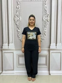 Çerçeveli Yaprak Tshirt - SİYAH thumbnail 1