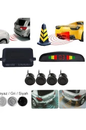 Dijital Ekranlı Araç Park Sensörü Ses Ikazlı 4 Sensörlü- Gri thumbnail 1