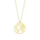 Altın Dünya Kolye 14K Gold thumbnail 1