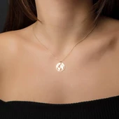 Altın Dünya Kolye 14K Gold thumbnail 2