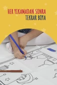 Çocuklara Özel Yıkanabilir Boyamalı Seccade Seti Mavi thumbnail 3