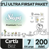 Sleepy Bio Natural Premium Plus 2'li Ultra Fırsat Paketi Bebek Bezi 7 Numara Xxlarge 200 Adet thumbnail 1