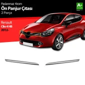 Renault Clio 4 için Hatchback Krom Ön Panjur 2 Parça. 2012 Üzeri thumbnail 1