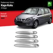 Renault Scenic 3 için Krom Kapı Kolu 4 Parça 2009 Üzeri thumbnail 1