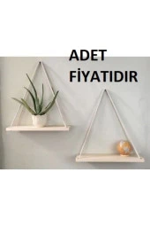 Ahşap Halatlı Raf Kitaplık thumbnail 2