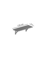 Ahşap Duvara Monte Bar Masası 40cmx116cm thumbnail 4
