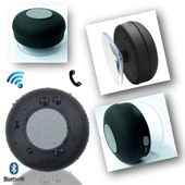 Su Geçirmez Mini Bluetooth Duş Hoparlörü (Siyah) thumbnail 2