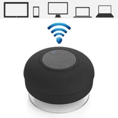 Su Geçirmez Mini Bluetooth Duş Hoparlörü (Siyah) thumbnail 5