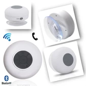 Su Geçirmez Mini Bluetooth Duş Hoparlörü (Beyaz) thumbnail 2