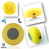 Su Geçirmez Mini Bluetooth Duş Hoparlörü (Sarı) thumbnail 2