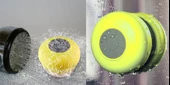 Su Geçirmez Mini Bluetooth Duş Hoparlörü (Sarı) thumbnail 6