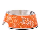 Rogz Bowlz Bubble S Orange Doodle-SMALL thumbnail 1