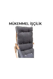 Lüx Ahşap Çift Minderli Çift Cepli Sallanan Sandalye thumbnail 3