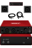 Midex GLX-800RD Üst Segment Usb Stüdyo Ses Kartı 2 Giriş 2 Çıkış 24bit/192kHz thumbnail 1