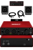 Midex GLX-800RD Üst Segment Usb Stüdyo Ses Kartı 2 Giriş 2 Çıkış 24bit/192kHz thumbnail 3