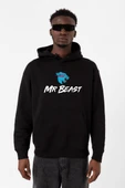 Mr Beast Siyah Erkek 3ip Kapşonlu Sweatshirt thumbnail 1