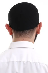 Siyah Kışlık Çapraz Desenli Dokuma Takke thumbnail 6