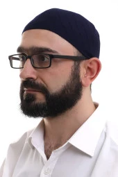 Lacivert Kışlık Çapraz Desenli Dokuma Takke thumbnail 1