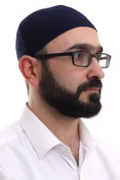 Lacivert Kışlık Çapraz Desenli Dokuma Takke thumbnail 2