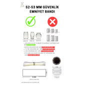 Standart Kavanoz Güvenlik Emniyet Bandı 100 Adet, 52-53mm Ağız Çapına Uygun,90x30mm Boyut, Baskısız thumbnail 1