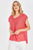 Peraluna MAGENTA BLOUSE Düşük Kol Bluz - Koral thumbnail 4